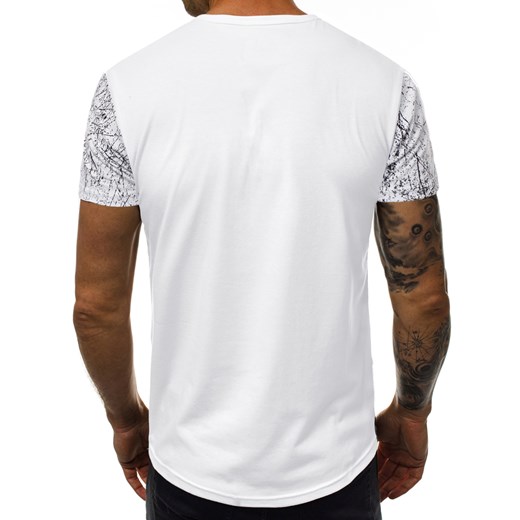 T-shirt męski szary Ozonee z poliestru z krótkim rękawem 