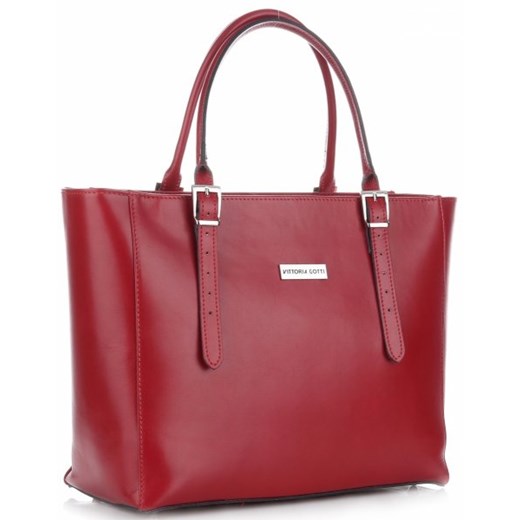 Shopper bag Vittoria Gotti mieszcząca a5 skórzana do ręki lakierowana elegancka 
