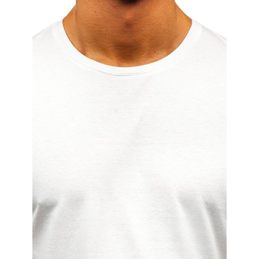 T-shirt męski bez nadruku biały Bolf 1207  Denley L promocja  
