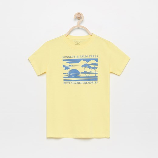 Reserved - T-shirt z nadrukiem - Żółty  Reserved 158 