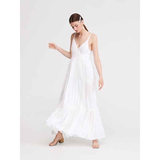 Reserved - Długa biała sukienka - Kremowy Reserved  40 