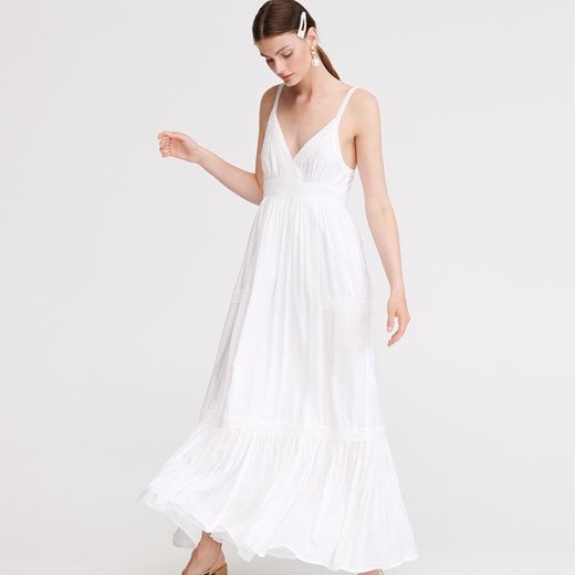 Reserved - Długa biała sukienka - Kremowy Reserved  40 