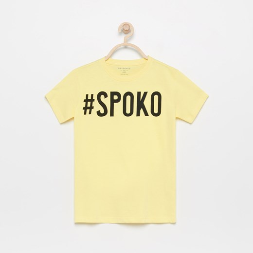 Reserved - T-shirt z nadrukiem - Żółty  Reserved 98 