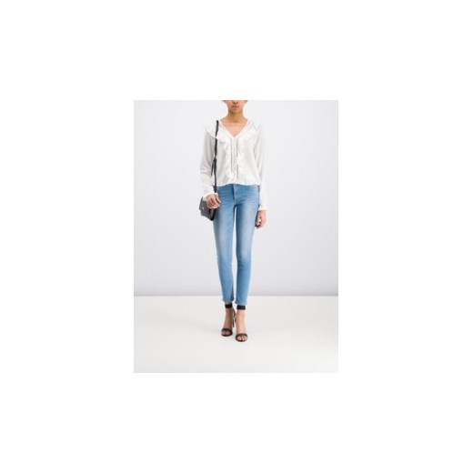 Biała bluzka damska Trussardi Jeans bez wzorów 