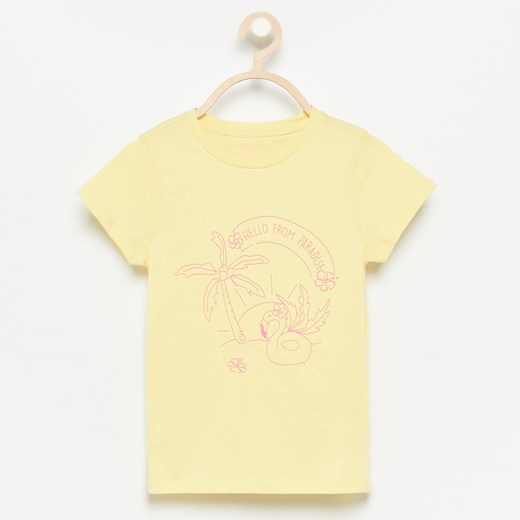 Reserved - T-shirt z nadrukiem - Żółty Reserved  116 