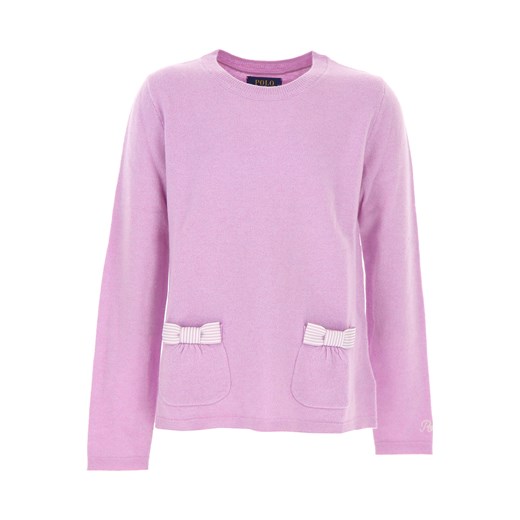 Ralph Lauren sweter dziewczęcy bawełniany fioletowy 