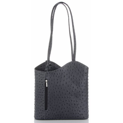 Shopper bag Genuine Leather czarna ze skóry mieszcząca a4 na ramię elegancka 