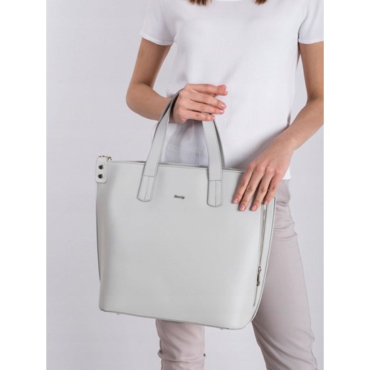 Shopper bag biała Rovicky bez dodatków elegancka matowa 