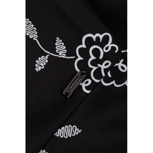 Sukienka Armani czarna z dekoltem typu hiszpanka z odkrytymi ramionami z tkaniny mini 