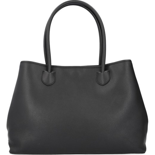 Shopper bag Lauren Ralph matowa skórzana czarna z breloczkiem elegancka 