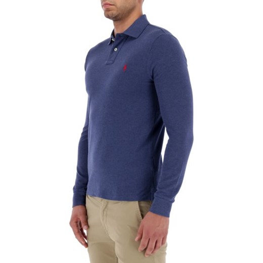 Polo Ralph Lauren t-shirt męski niebieski jesienny z długimi rękawami 