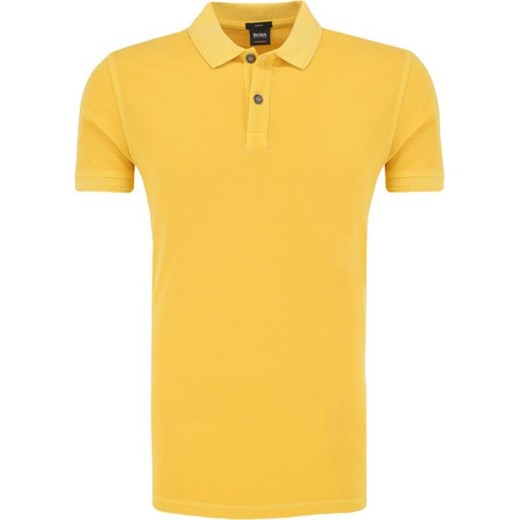 T-shirt męski żółty Boss Casual z krótkim rękawem 