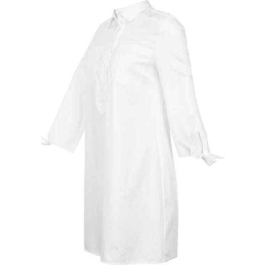 Tommy Hilfiger sukienka biała gładka mini z kołnierzykiem koszulowa 
