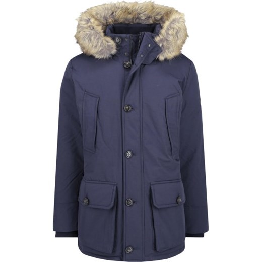 Parka niebieska Tommy Hilfiger bez wzorów 