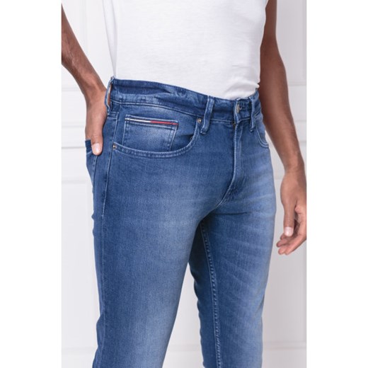 Jeansy męskie Tommy Jeans jesienne niebieskie bez wzorów 