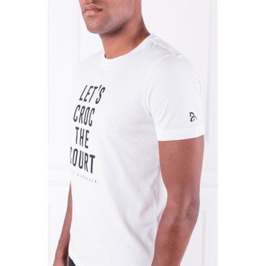 T-shirt męski Lacoste z napisem jesienny 