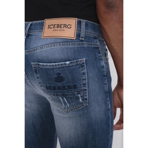 Iceberg jeansy męskie casualowe bez wzorów 