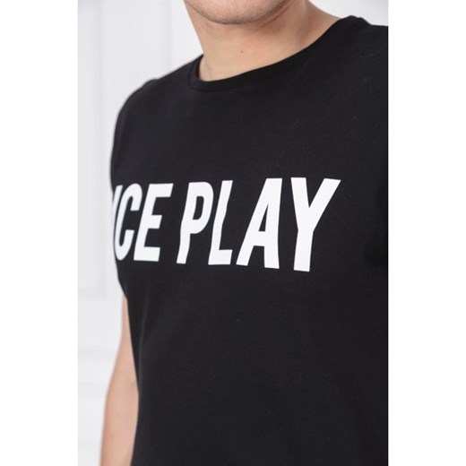 T-shirt męski Ice Play młodzieżowy czarny z krótkim rękawem 