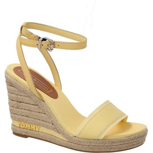 Espadryle damskie Tommy Hilfiger na koturnie eleganckie z klamrą