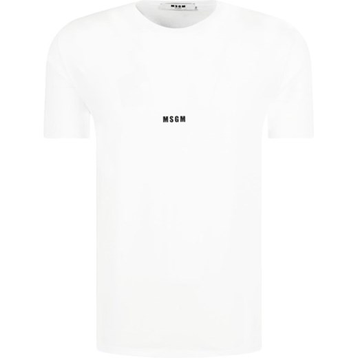 Biały t-shirt męski Msgm z krótkim rękawem 