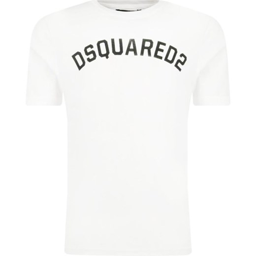 T-shirt chłopięce Dsquared2 biały z krótkimi rękawami 