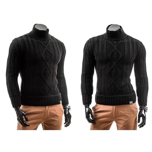 Sweter męski JEEL 4041 czarny - CZARNY denley-pl  jesień