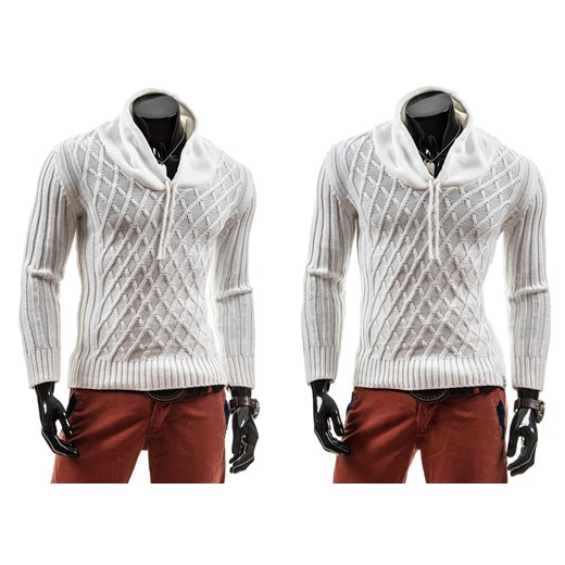 Sweter męski JEEL 4055 biały - Biały denley-pl szary zima