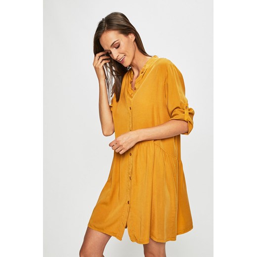 Sukienka Answear mini żółta oversize'owa na spacer casual 