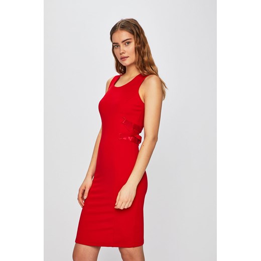 Czerwona sukienka Silvian Heach mini biznesowa z elastanu z okrągłym dekoltem 