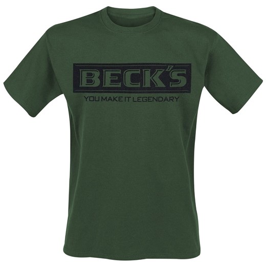 Beck&apos;s - Flock Logo - T-Shirt - Mężczyźni - ciemnozielony Beck`s  L EMP