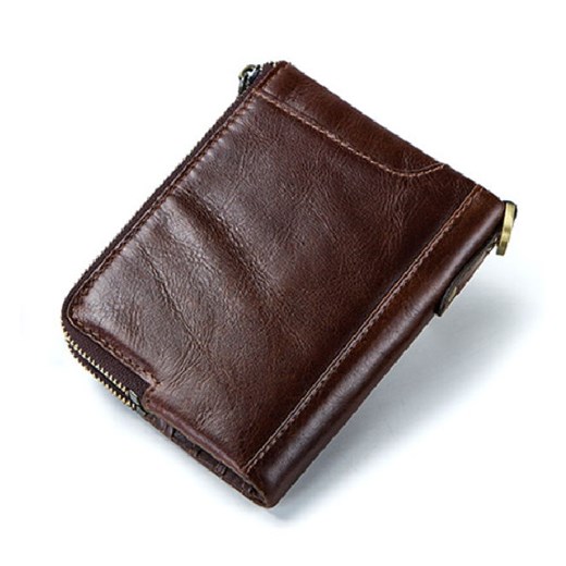 Portfel damski mały skórzany ciemny brązowy Kavi`s   portfel i nie tylko