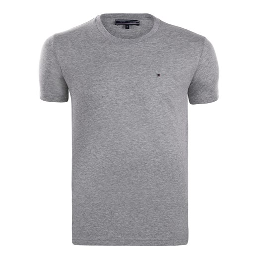 T-shirt męski szary Tommy Hilfiger bez wzorów z krótkim rękawem 