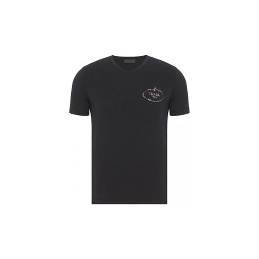 T-shirt męski Prada czarny z krótkim rękawem casual 