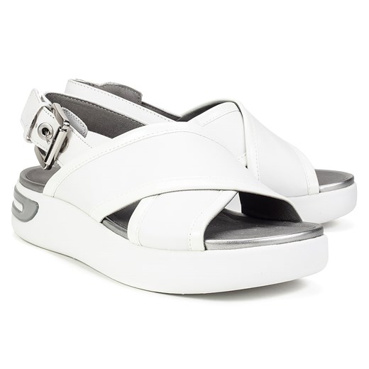 Geox sandały damskie białe gładkie casual 