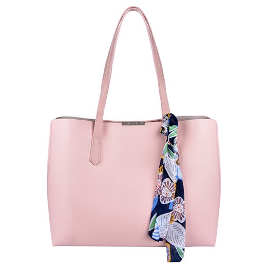 Shopper bag różowa David Jones matowa elegancka 