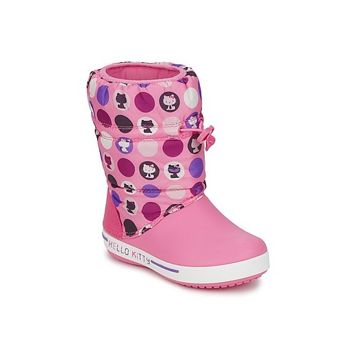 Crocs Śniegowce Dziecko CROCBAND II.5 GUST BOOT HELLO KITTY COLORFUL CIRCLES (EUROPE) spartoo rozowy Botki