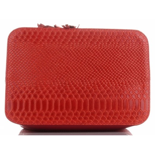 Shopper bag Vittoria Gotti skórzana czerwona duża na ramię elegancka 