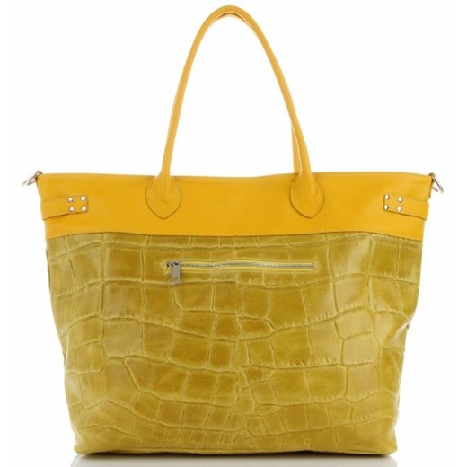 Żółta shopper bag Vittoria Gotti bez dodatków 
