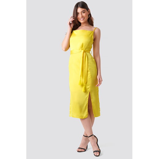 Trendyol Shoulder Strap Midi Dress - Yellow  Trendyol 36 NA-KD