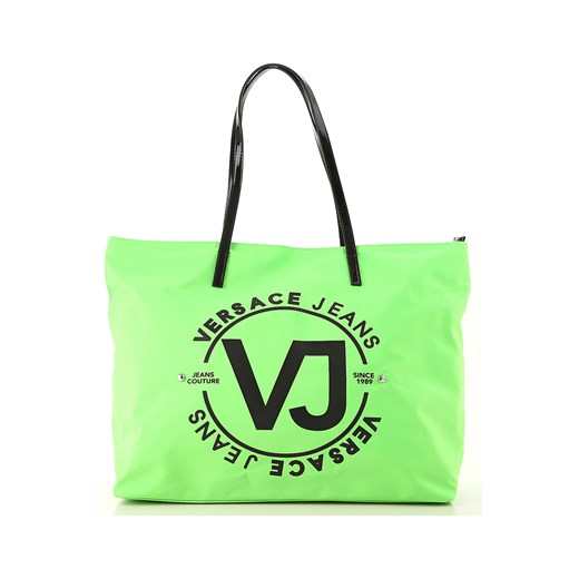 Shopper bag Versace bez dodatków na ramię nylonowa 