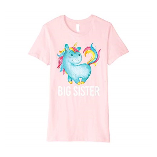 Big Sister Shirt For Girls With Blue Unicorn