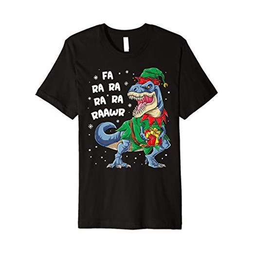 Dinosaur Christmas Shirt Fa Ra Rawr T rex Elf boys kids