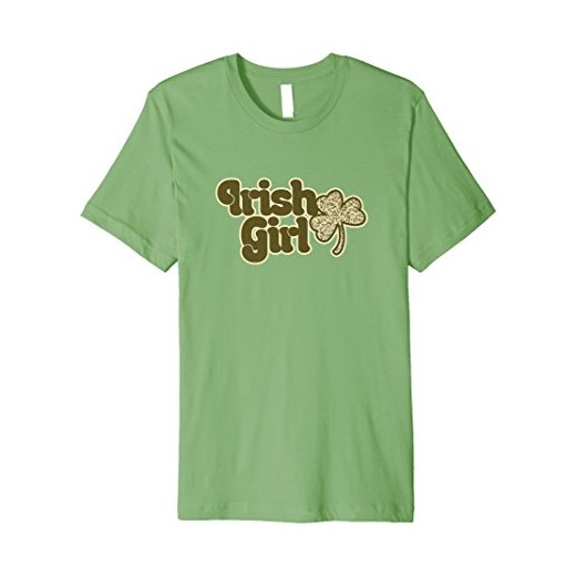 Irish Girl Shirt Retro St. Patrick 's Day T-Shirt w kolorze zielonym