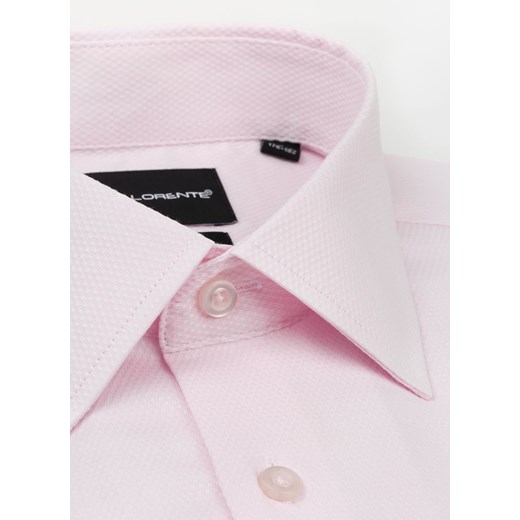 Różowa koszula męska Pako Lorente z długimi rękawami z tkaniny elegancka bez wzorów 