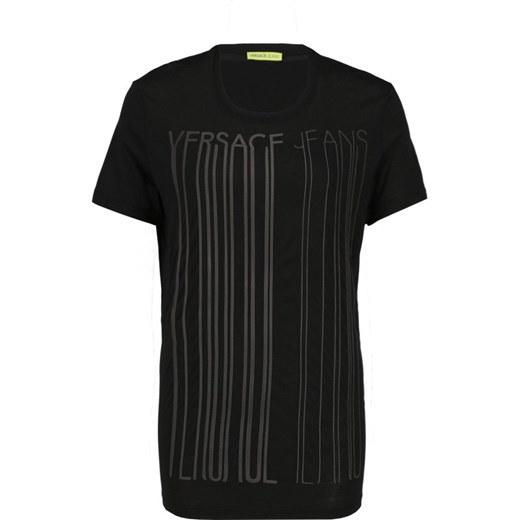 Bluzka damska Versace Jeans w nadruki czarna z krótkim rękawem 
