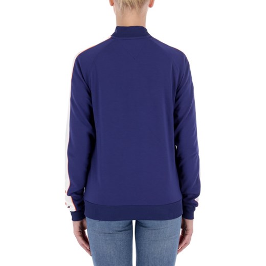 Tommy Jeans bluza damska casual krótka niebieska z aplikacjami  