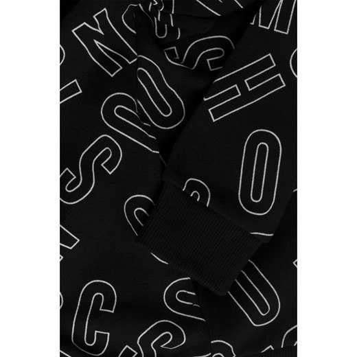 Moschino Underwear bluza damska w abstrakcyjne wzory krótka czarna 