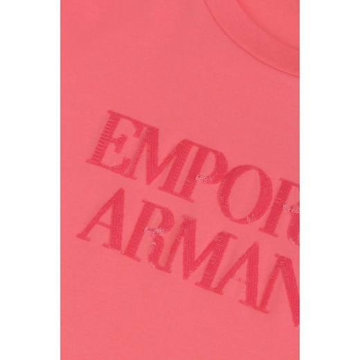 Bluzka damska Emporio Armani z krótkim rękawem glamour różowa bawełniana 