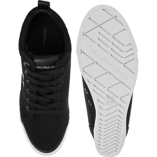 Sneakersy damskie czarne Calvin Klein wiosenne z gumy sznurowane 
