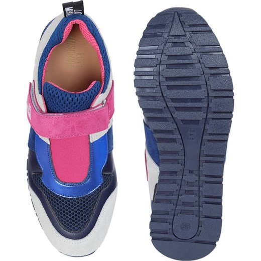 Love Moschino buty sportowe damskie sneakersy w stylu młodzieżowym skórzane na rzepy bez wzorów 